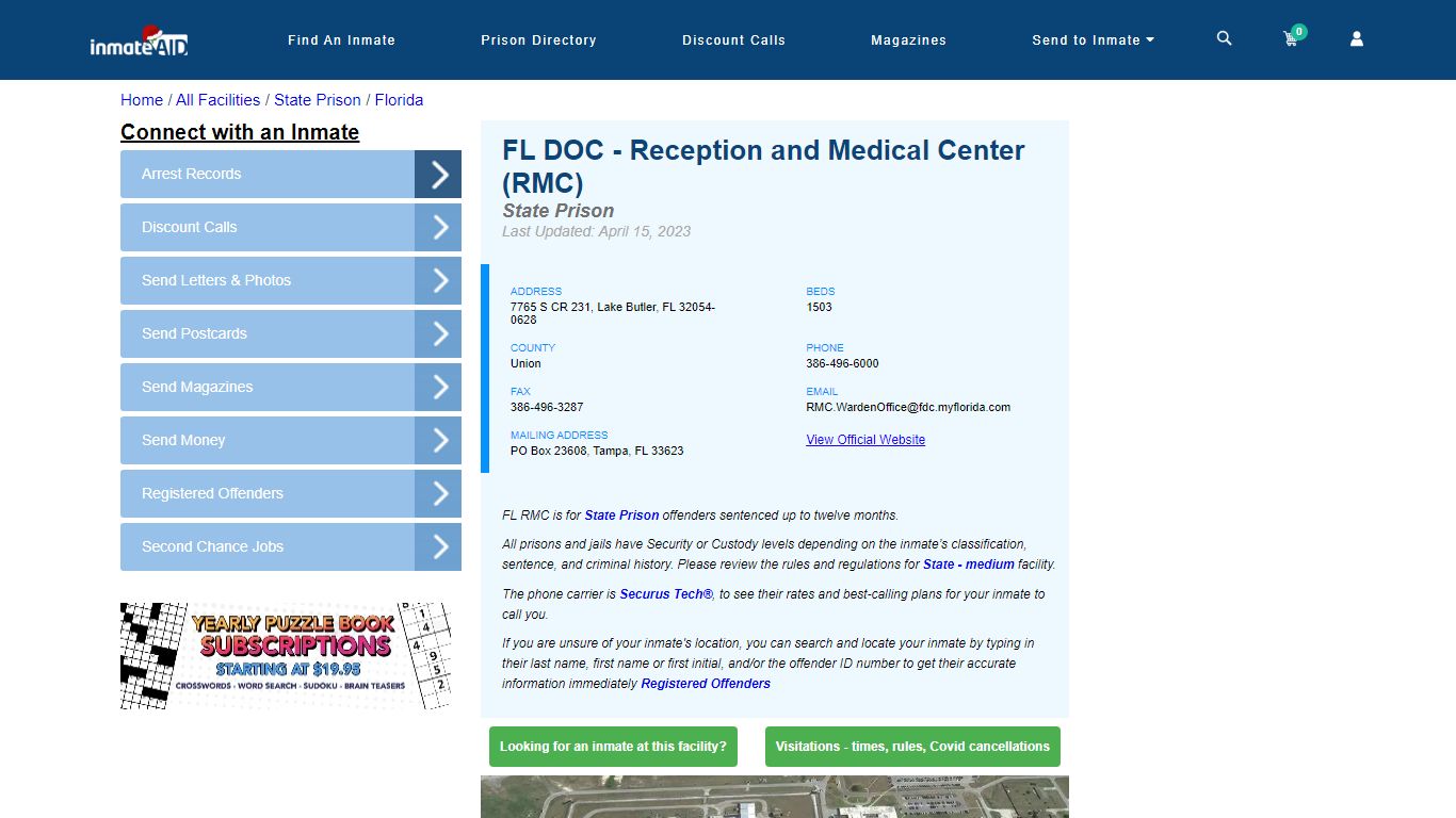 FL DOC - Reception and Medical Center (RMC) - InmateAid